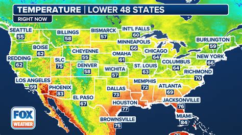 Map Of Us Temperatures Today - Vivia Joceline