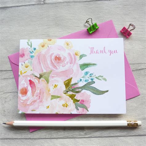 floral thank you cards by little cherub design | notonthehighstreet.com