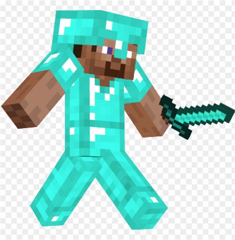 steve with diamond armor - minecraft steve with diamond sword PNG image with transparent ...