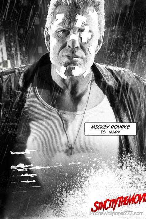 Mickey Rourke as "Marv" | Mickey rourke, Sin city movie, Sin city comic