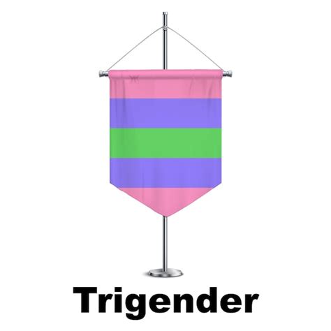 Premium Vector | Trigender Pride Medieval Vertical Flag Vector Symbol of Gender Diversity