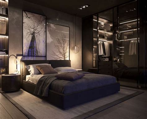 15+ Gorgeous Men's Bedroom Design With Black Wall Color Schemes Ideas in 2020 | Luxury bedroom ...