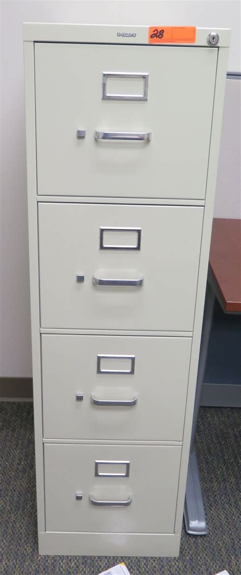 HON Metal 4-Drawer Vertical Filing Cabinet 15"W x 26.5"D x 29"H - Oahu Auctions