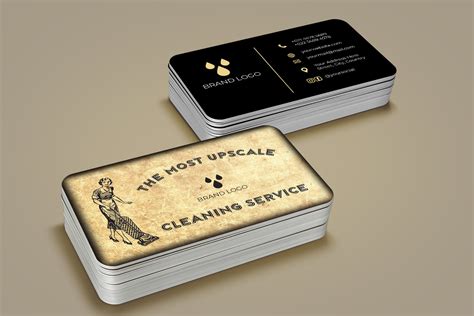 Cleaning Service Business Card Design Te Graphic by KseniyaOmega · Creative Fabrica