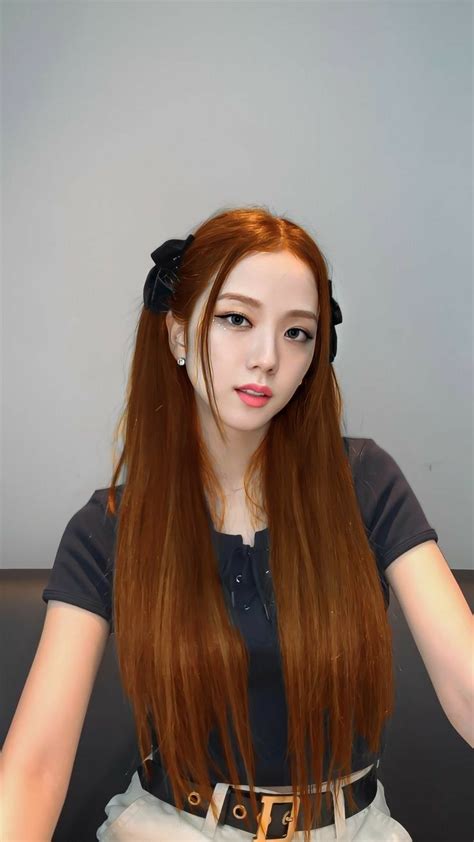 Jisoo Natural Hair Styles, Long Hair Styles, Hair Ribbon, Ginger Hair ...