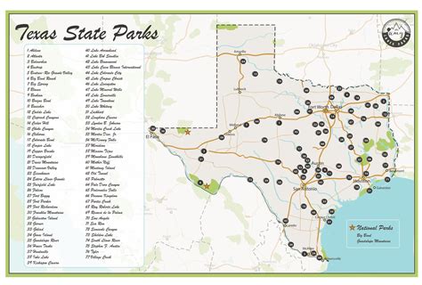 texas state parks map printable map of the state parks in – Printable ...