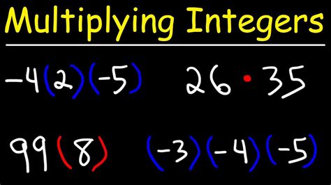 Multiplying Positive and Negative Numbers - Integer Multiplication ...