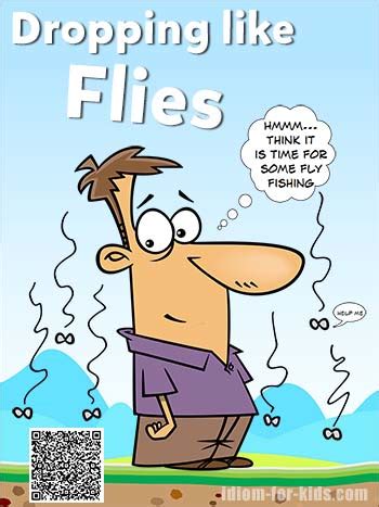 Dropping Like Flies - Free Printable Classroom Poster - Idioms for Kids