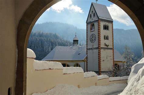 St. Mang Basilica in the Bavarian Alps in Winter Stock Image - Image of snowy, street: 266814017