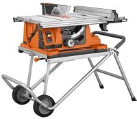 Ridgid TS2400LS Portable Table Saw - Table Saw on Two Wheeled Work ...