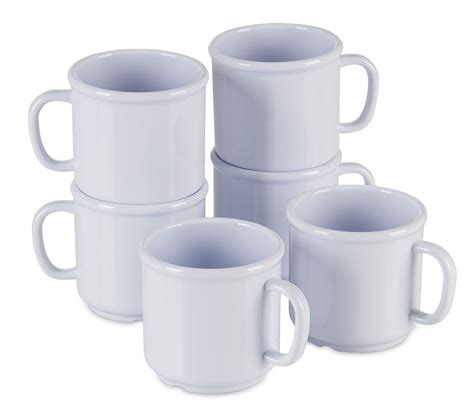 6 Pack Set - SAN Plastic - Hot Beverage Mug, White - 10 Ounce | Plastic ...