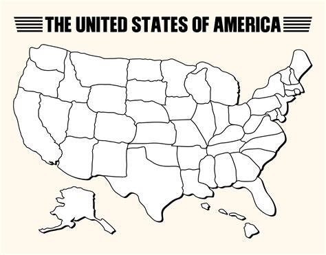 50 States Blank Map Printable
