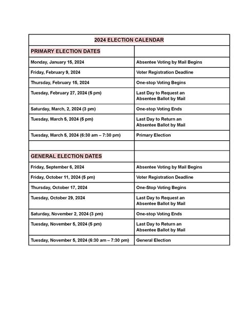 2024 Election Calendar - Forsyth County Republican Party