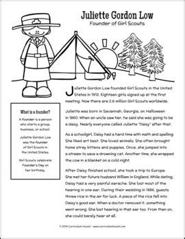 Juliette Gordon Low - Biography Activity Pack by Curriculum Hound