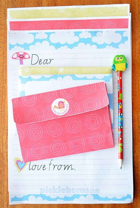 Free Printable Kids Letter Writing Set - Picklebums