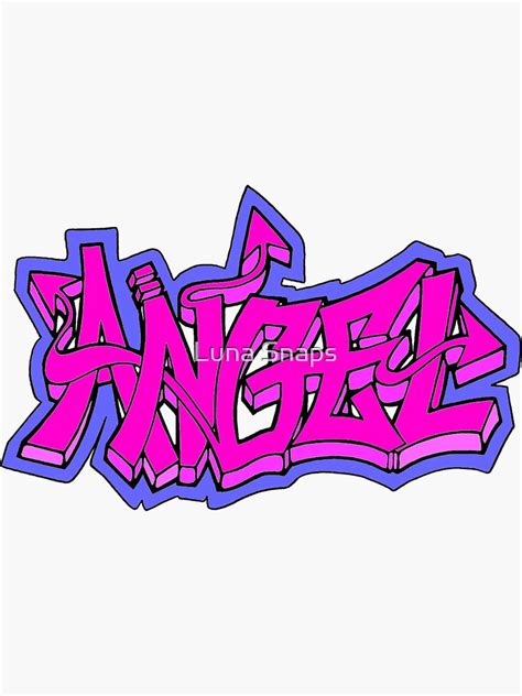 "Graffiti Angel (word)" Sticker for Sale by lunaphotos | Redbubble