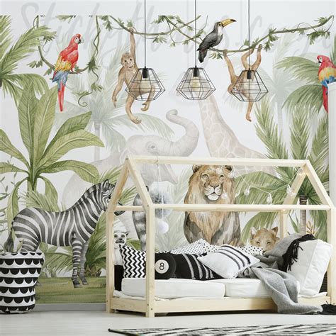 Watercolour Jungle Wall Mural • Sticky Things