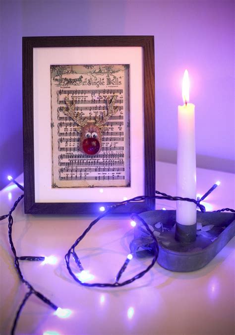 Framed Jingle Bells Sheet Music With Handmade Rudolph - Etsy
