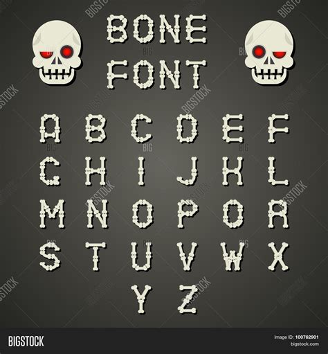 Cartoon Bone Alphabet Vector & Photo (Free Trial) | Bigstock