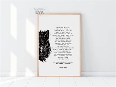 Tale of Two Wolves Quote Poster Native American Leadership - Etsy