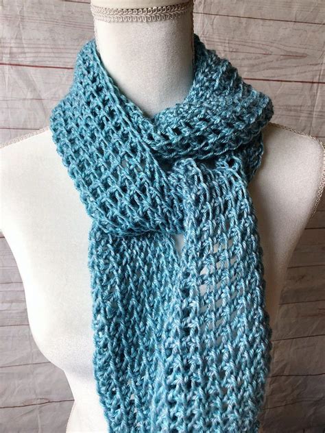 Knotes and Knots — Blue lace tunisian crochet scarf | Scarf crochet pattern, Tunisian crochet ...