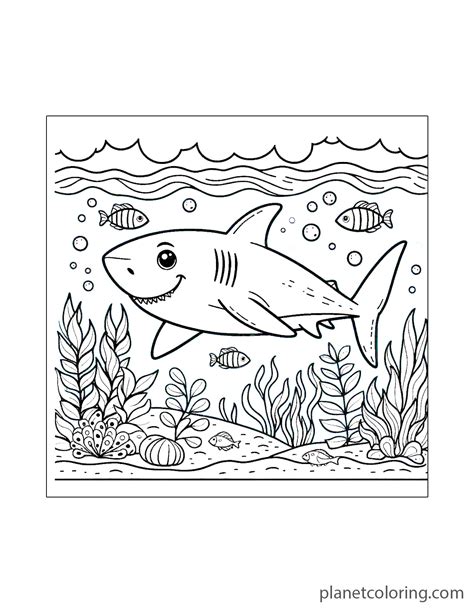 Shark Coloring Pages > Great white shark - Planet Coloring