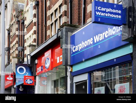 Surrey England Sutton High Street A Row Of Mobile Phone Shops - O2 ...