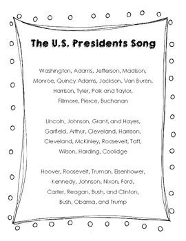 The Unites States of America Presidents Song by Teach Classically