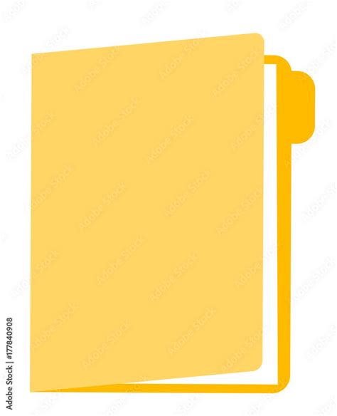 Yellow folder with documents vector cartoon illustration isolated on white background. Stock ...