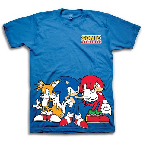 Buy Boys Sonic The Hedgehog Shirt - Featuring Sonic, Tails, and Knuckles - The Hedgehog Trio ...