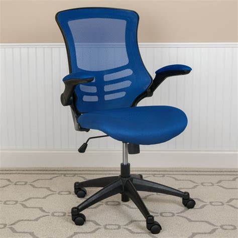 Flash Furniture Mid-Back Blue Mesh Swivel Ergonomic Task Office Chair ...