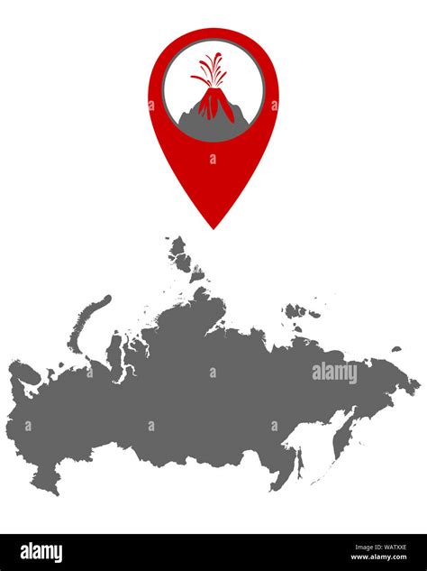 Map of Russia with volcano locator Stock Photo - Alamy