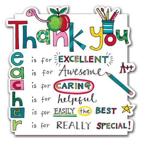 Thank You Teacher Notes Printable