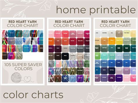 Red Heart Yarn Color Chart Super Saver Color Chart Red - Etsy