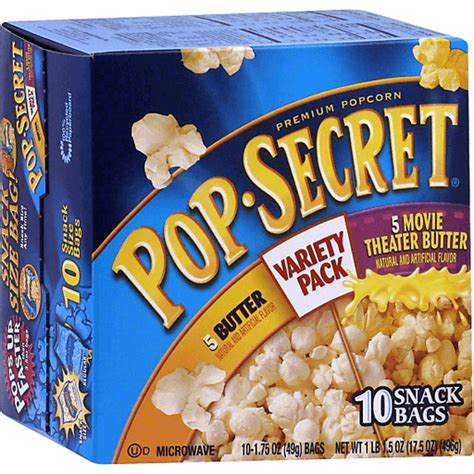 Pop-Secret® Premium Microwave Popcorn Variety Pack Butter/Movie Theater Butter 10 snack bags ...