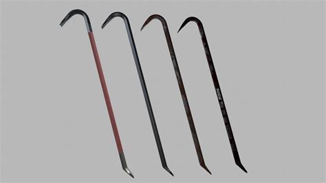 4 Different Style Crowbars 3D model | CGTrader