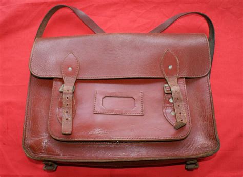 VINTAGE 1960'S LEATHER SCHOOL SATCHEL BACKPACK | eBay