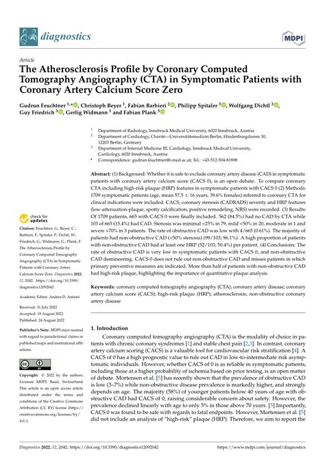 (PDF) The Atherosclerosis Profile by Coronary Computed Tomography Angiography (CTA) in ...