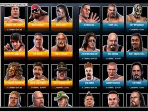 WWE ALL STARS COMPLETE ROSTER - YouTube