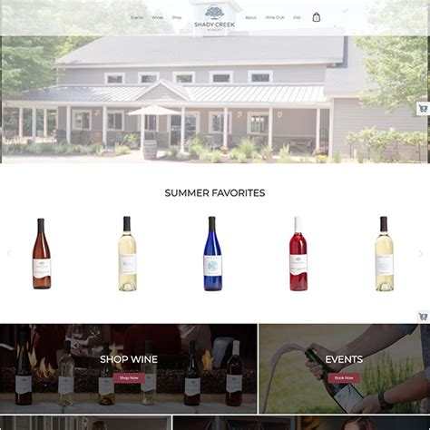 Shady Creek Winery - Elliot Rowe Web Design