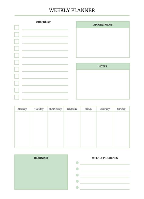 Word Weekly Planner Template | atelier-yuwa.ciao.jp