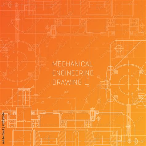 Mechanical Engineering drawing. Engineering Drawing Background. Blueprint vector. Stock Vector ...