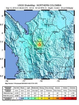 5.9 earthquake rattles Colombia’s second city