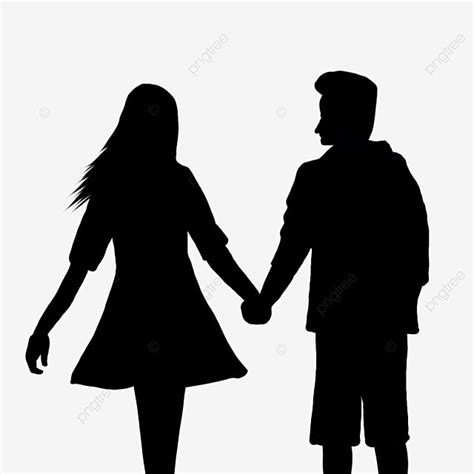 Couple Holding Hands Silhouette PNG Images, Couple Hand Holding ...