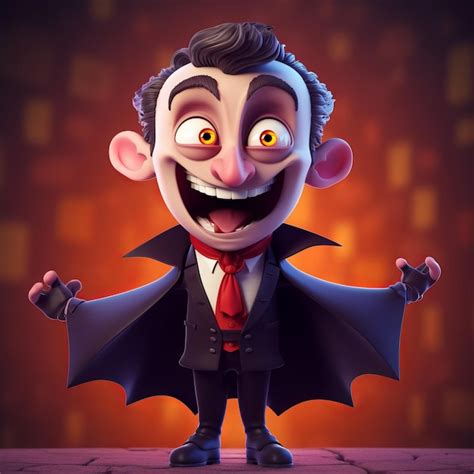 Premium AI Image | Funny Dracula Cartoon Character