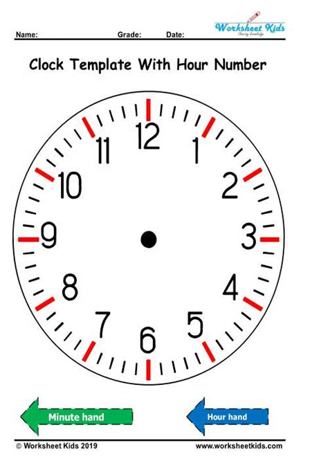 Learn to Tell the Time Clock face - Analog clock interactive - Free printable