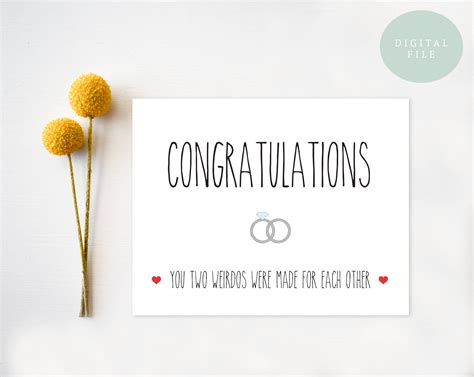 Funny Wedding Card Printable Congratulations Card Engagement - Etsy