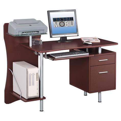 Techni Mobili Stylish Computer Desk with Storage, Chocolate (RTA-325-CH36) - Walmart.com