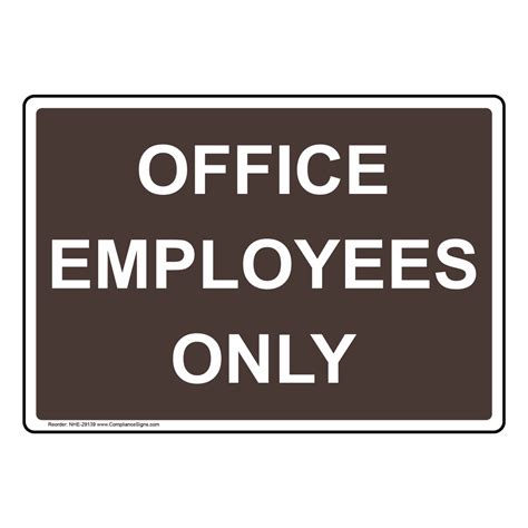 Portrait Office Employees Only Sign NHEP-29139