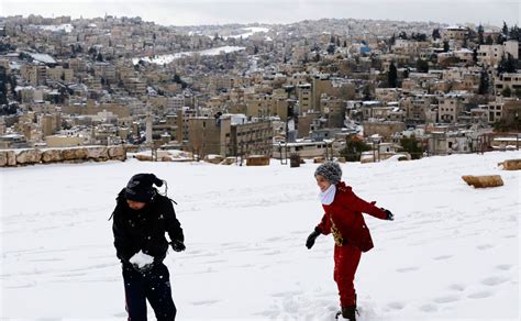 Photos: Jordan, Jerusalem blanketed with snow as winter storm hits Middle East